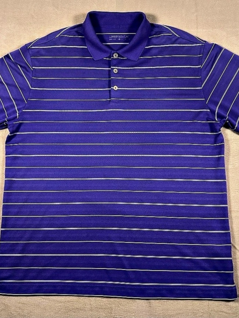 Nike Golf striped polo Purple & White Size XL